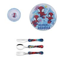 Homem Aranha Prato Raso, Bowl Ou Vasilha E Talheres Homem Aranha Prato Raso, Bowl Ou Vasilha E Talheres