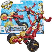 Homem de Ferro Boneco e Moto Bend and Flex 2 em 1 Marvel - Hasbro F02445