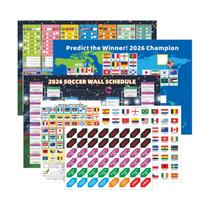 HOMIEVAR Pôsteres de Calendário de Futebol 7 em 1 da Copa do Mundo 2026 HOMIEVAR Pôsteres de Calendário de Futebol 7 em 1 da Copa do Mundo 2026