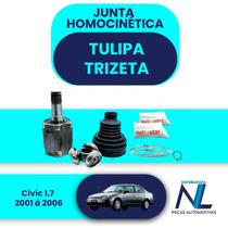 Homocinética Tulipa Trizeta Completa Civic 1.7 2001 A 06 Dir