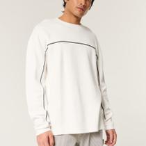 Hoo Camiseta Malha Masculina Manga Longa Creme Tam. GG