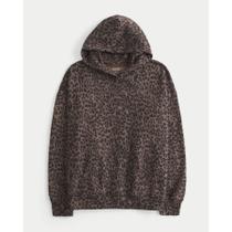 Hoo Moletom Unisex Leopardo com Bolso para Celular