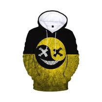 Hoodie 3D Impresso Com Rosto Sorridente Do Diabo Para Homens E Mulheres, Padrão XOXO, Casual E
