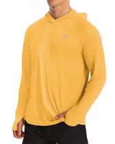 Hoodie de proteção solar Roadbox para homens UPF 50+ amarelo Hoodie de proteção solar Roadbox para homens UPF 50+ amarelo