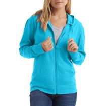 Hoodie Feminino Hanes Slub Jersey com Zíper Completo Azul Grande Hoodie Feminino Hanes Slub Jersey com Zíper Completo Azul Grande