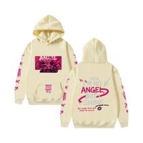 Hoodie Oversized Y2K Angel Dust Hazbin Hotel, Fleece Quente, Streetwear Masculino, Pullover