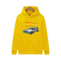 Hoodie Retro Com Estampa De Carro DeLorean Para Homens, Manga Longa, Casual, Streetwear, Primavera E