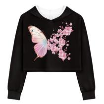 Hoodie Tongluoye Pink Butterfly para meninas de 7 a 8 anos Hoodie Tongluoye Pink Butterfly para meninas de 7 a 8 anos