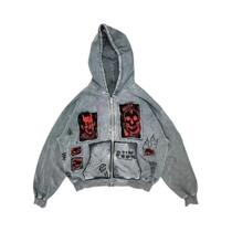Hoodie Unissex Com Estampa De Diabo Y2K, Moda De Rua Europeia Americana, Suéter Larguinho De Alta Hoodie Unissex Com Estampa De Diabo Y2K, Moda De Rua Europeia Americana, Suéter Larguinho De Alta