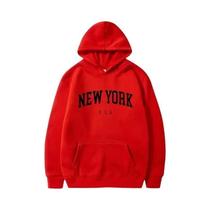 Hoodie Unissex com Estampa de Nova York - Moletom Casual Solto Estilo Harajuku