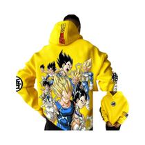 Hoodie Unissex Dragon Ball Z, Moletom De Algodão Com Estampa De Goku E Vegeta, Moda De Rua Para