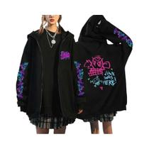 Hoodie Unissex Oversized Com Estampa De Macaco Arcane Jinx, Jaqueta Com Zíper, Estilo Harajuku,