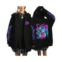 Hoodie Unissex Oversized Com Estampa De Macaco Arcane Jinx, Jaqueta Com Zíper, Estilo Harajuku,