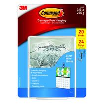 Hooks Command Plastic Small Clear Wire 20 ganchos 24 tiras