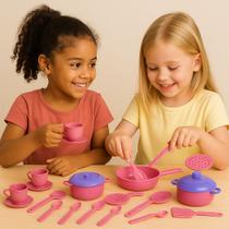 Hora Do Café + Cozinha Divertida Brinquedo Faz De Conta Panelinha Pires Colheres Colher Xícara