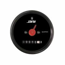 Horímetro Fundo Preto E Aro Preto Ponteiro Menor Com Iluminação 52mm Bivolt Universal - DNI 4510