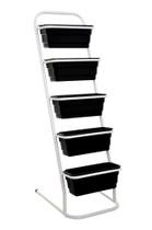 Horta vertical Plante em casa ou apartamento, Jardineira Floreira com 5 vasos de 40 cm Al-260 Horta vertical Plante em casa ou apartamento, Jardineira Floreira com 5 vasos de 40 cm Al-260