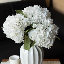 Hortênsia artificial DUYONE Lifelike 56 cm com 3 folhas (branca)