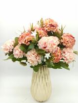 Hortênsias Artificial Buque Com 11 Flores Total Azul Rosa