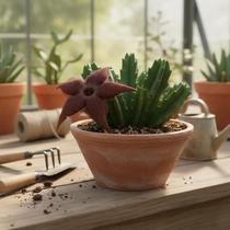 Hot Chocolate - Stapelia Schinzii - Suculenta Exótica Hot Chocolate - Stapelia Schinzii - Suculenta Exótica