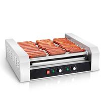 Hot Dog Roller SYBO 30 Hot Dogs 11 Rollers 1430W em aço inoxidável Hot Dog Roller SYBO 30 Hot Dogs 11 Rollers 1430W em aço inoxidável