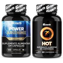 Hot Termogênico 60 Caps + Arginina 120 Caps Growth Supplements
