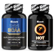 Hot Termogênico 60 Caps + Bcaa 120 Caps Growth Supplements