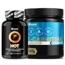 Hot Termogênico 60 Caps + L-Carnitina em Pó 200g Growth