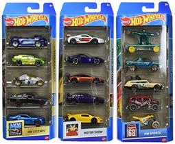 Hot Wheels 5-Pack Bundle de 15 Carros de Brinquedo, 3 Pacotes Temáticos de 5 Veículos de Escala 1:64, Presente para Colecionadores & Crianças 3 Anos De Idade & Up