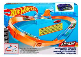 Hot Wheels Campeão de Pista Rápida Oval Stunt Tracks Original Mattel inclui um Carrinho Roxo