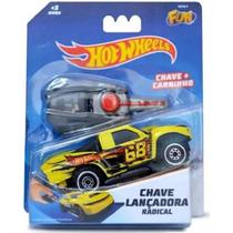 Hot Wheels Carrinho + Chave Lançadora Radical FUN Amarelo F0003-4