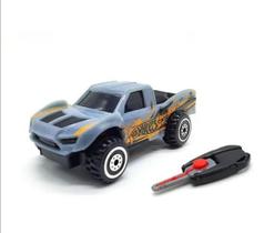 Hot Wheels Carro Com Chaveiro Lançador Cinza - Fun