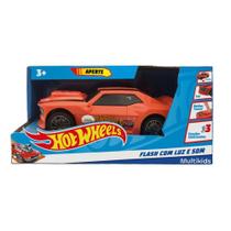 Hot Wheels Carro Flash Laranja com Luz e Som Multikids - BR1824