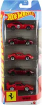 Hot Wheels Conjunto 5 Carros Ferrari Metal 1:64 Mattel JLN12 Hot Wheels Conjunto 5 Carros Ferrari Metal 1:64 Mattel JLN12