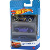 Hot Wheels Die Cast com 3 carrinhos sortidos Mattel