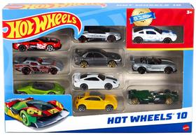 Hot Wheels Die-Cast Pack com 10 Carrinhos - Mattel