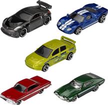Hot Wheels Fast & Furious 5-Pack 1:64 Scale Carros Exclusivo Deco Grande Colecionável para Todas as Idades