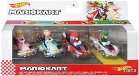 Hot Wheels Mario Kart - Conjunto 4 carros - 3+