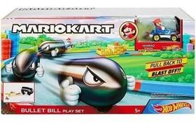 Hot Wheels Mario Kart Lançador Bullet Bill Com Carrinho