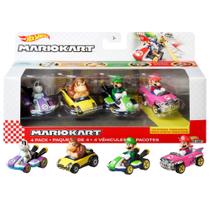 Hot Wheels Mario Kart - Pacote com 4 Veículos + 1 Exclusivo Hot Wheels Mario Kart - Pacote com 4 Veículos + 1 Exclusivo