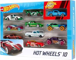 Hot Wheels Mattel Kit 10 Carrinhos Sortidos Miniatura Carros