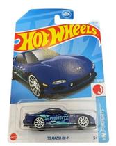 Hot Wheels Mazda RX-7 95 Azul Escala 1:64 em Metal Fundido