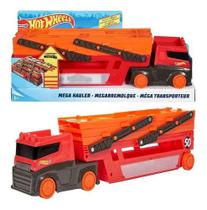 Hot Wheels Mega Caminhão Cegonha De Transporte 45 cm - Transporta ate 50 carrinhos - Mattel