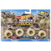 Hot Wheels Monster Trucks Pack com 2 - Land Rover Contra 75 Unimog -mattel