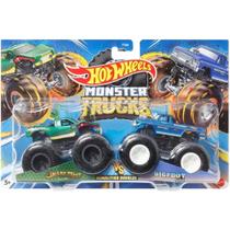 Hot Wheels Monster Trucks Pack com 2 - Snake Bite Contra Bigfoot - MATTEL
