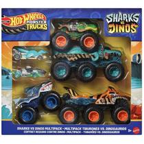 Hot Wheels Monster TRUCKS SHARKS VS Dinos 1:64 PACK com 6 Mattel JGD68