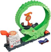 Hot wheels - nemesis crocodilo ataque pizza loop - inclui carrinho