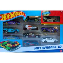 Hot Wheels Pack 10 Carrinhos Mattel + 10 EXPOSITORES PAREDE