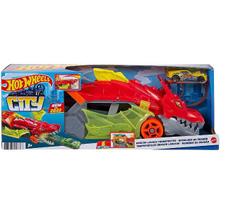 Hot wheels pista e acessorio city transportador do dragao gtk42