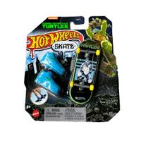 Hot wheels skate de dedo shape + tenis - tartarugas ninja leonardo